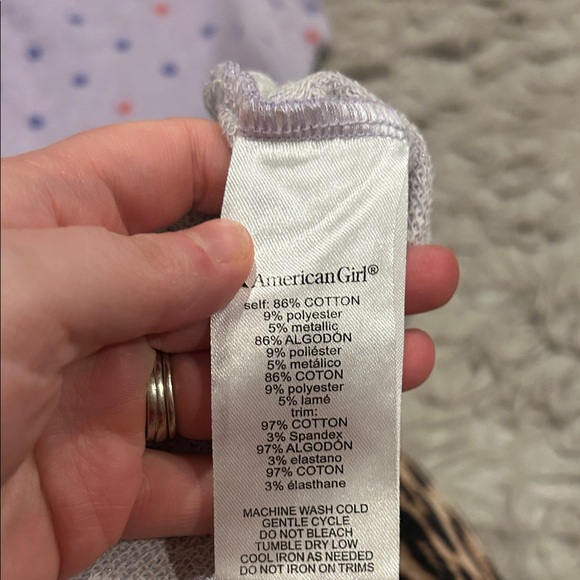 American Girl Recess Ready French Terry Shimmery Purple and Pink Polka Dot Dress - Picture 5 of 6